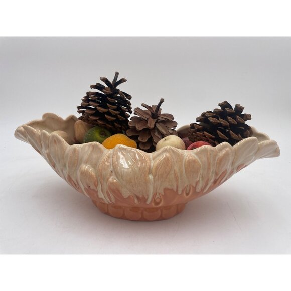 MCM Tan & White Ceramic Scalloped Edge Bowl - Picture 7 of 7